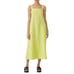NWT Eileen Fisher Organic Linen Square Neck Dress Midi Maxi Green L Lagenlook