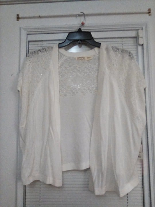 NWT FADED GLORY PLUS SZ 3X WHITE SHRUG