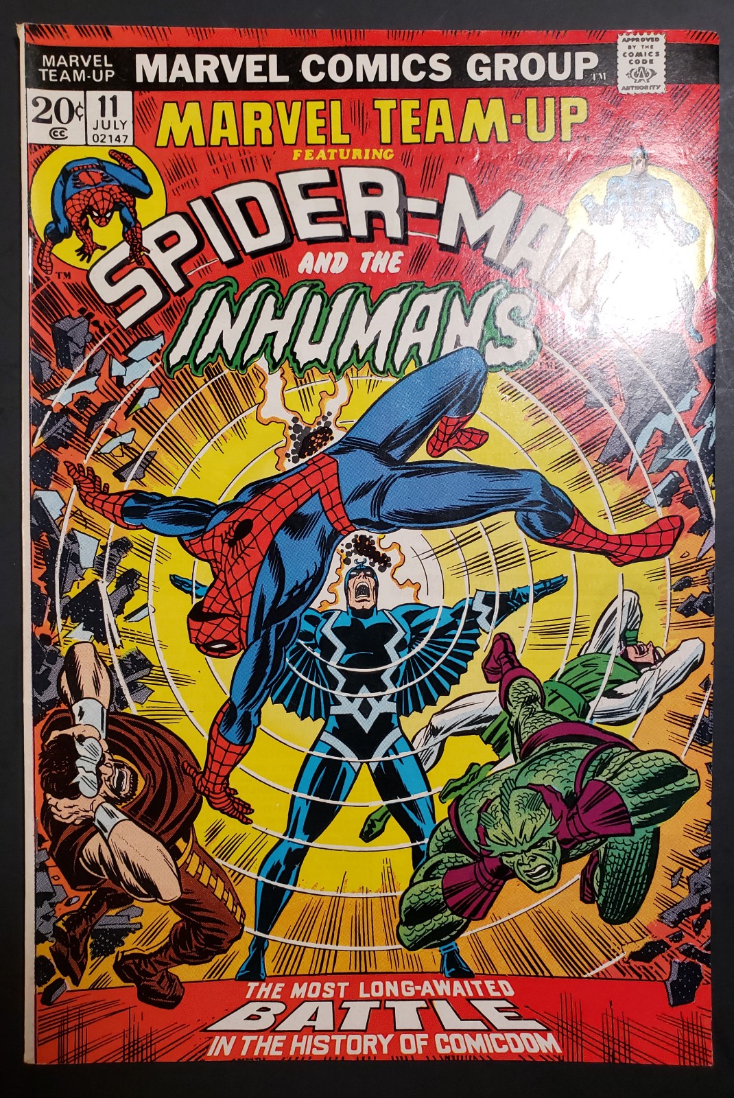 Marvel Team-Up 11, Starring Spider-Man and The Inhumans - Mooney artwork VF+