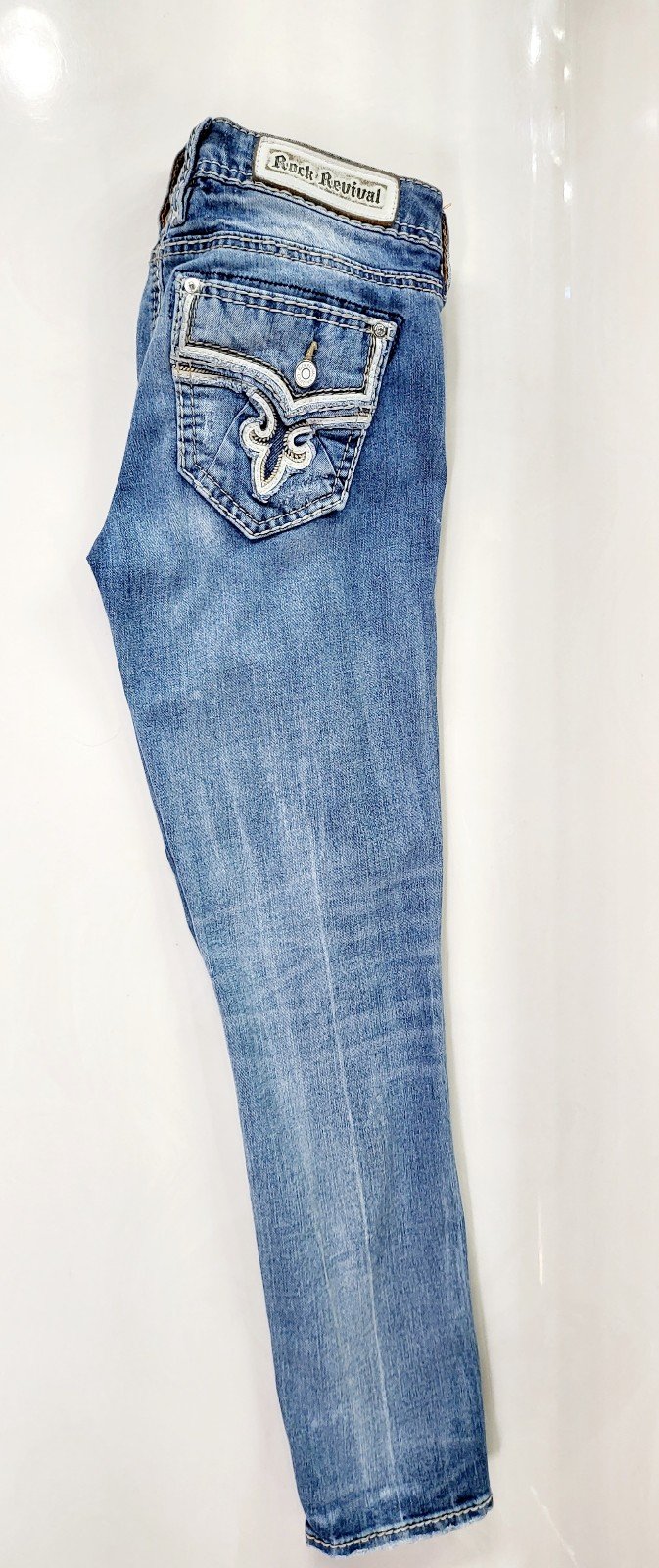 Womens Rock Revival Skinny Ankle Jeans