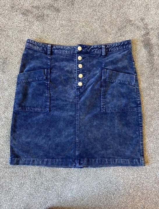 pilcro talia navy corduroy mini skirt