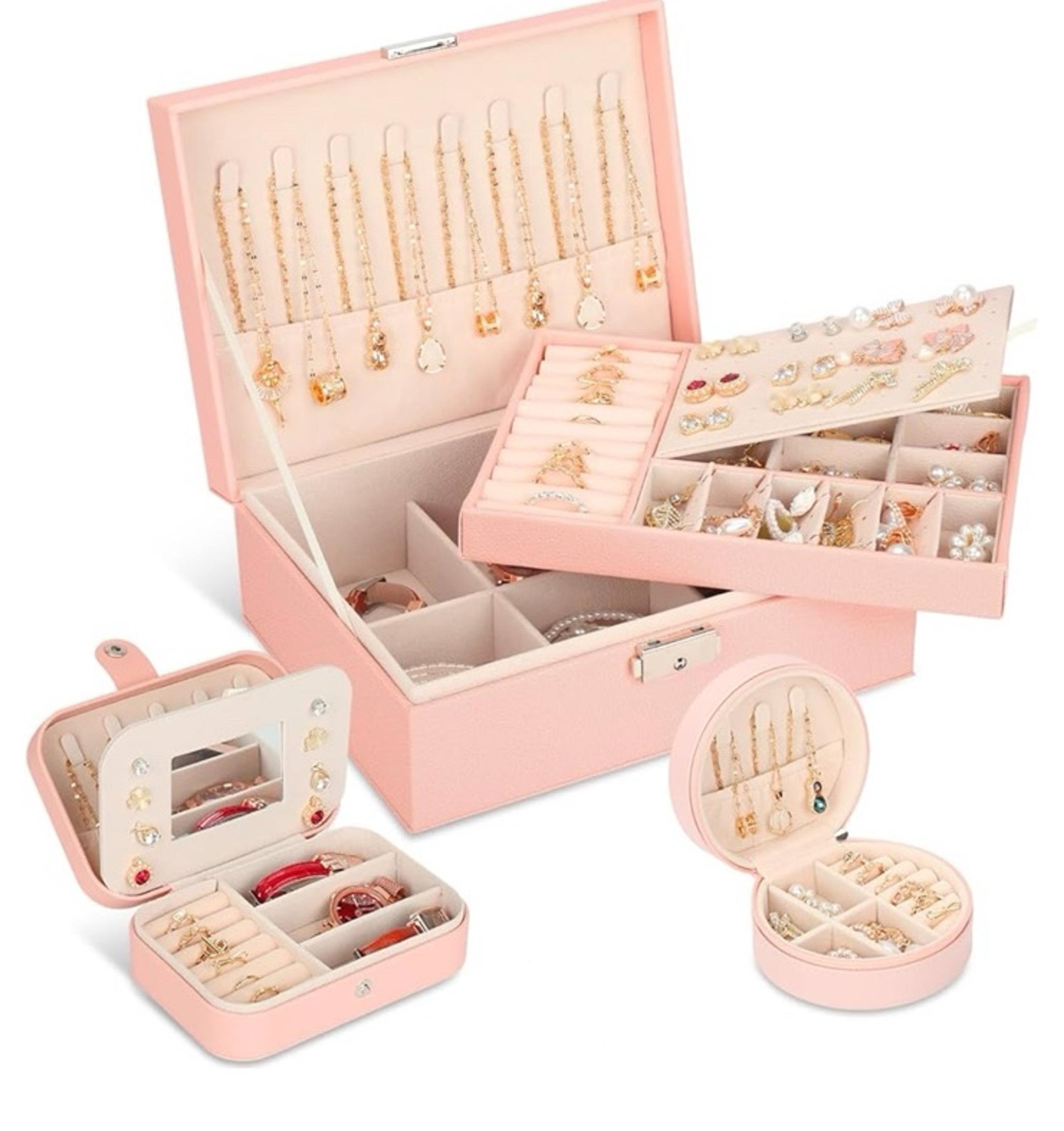 3-Pack jewelry box, jewelry boxes for women & travel jewelry organizer - new