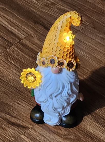 Garden Gnomes Outdoor - Sunflower Gnome Statue with Solar LED Lights