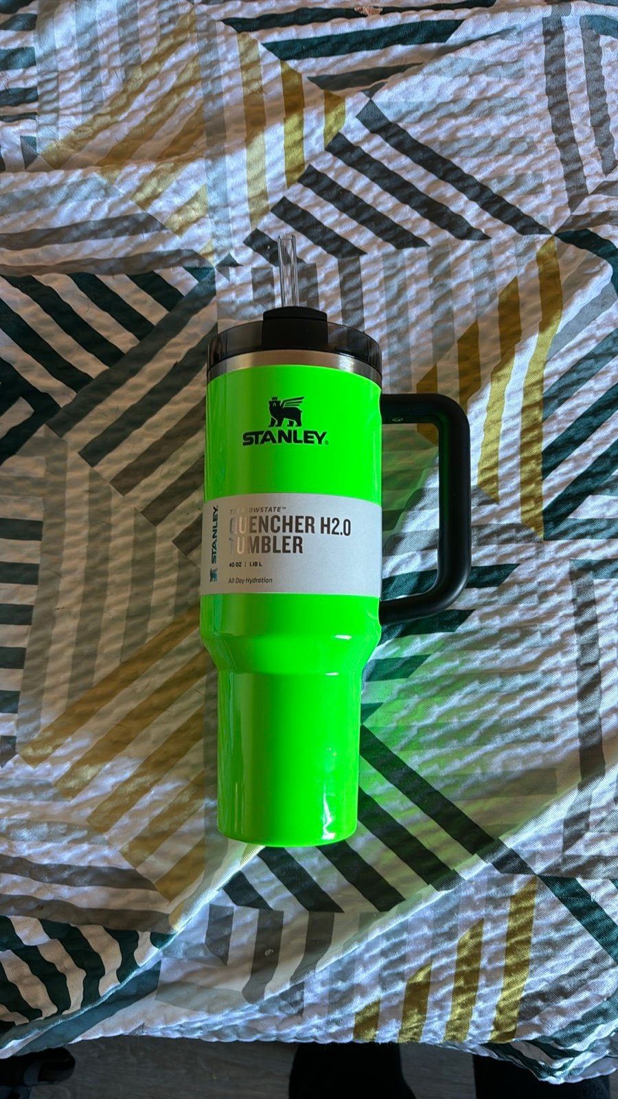 Stanley Flowstate Quencher H2.0 Tumbler 40oz Spring 2024 NEON COLLECTION - Green