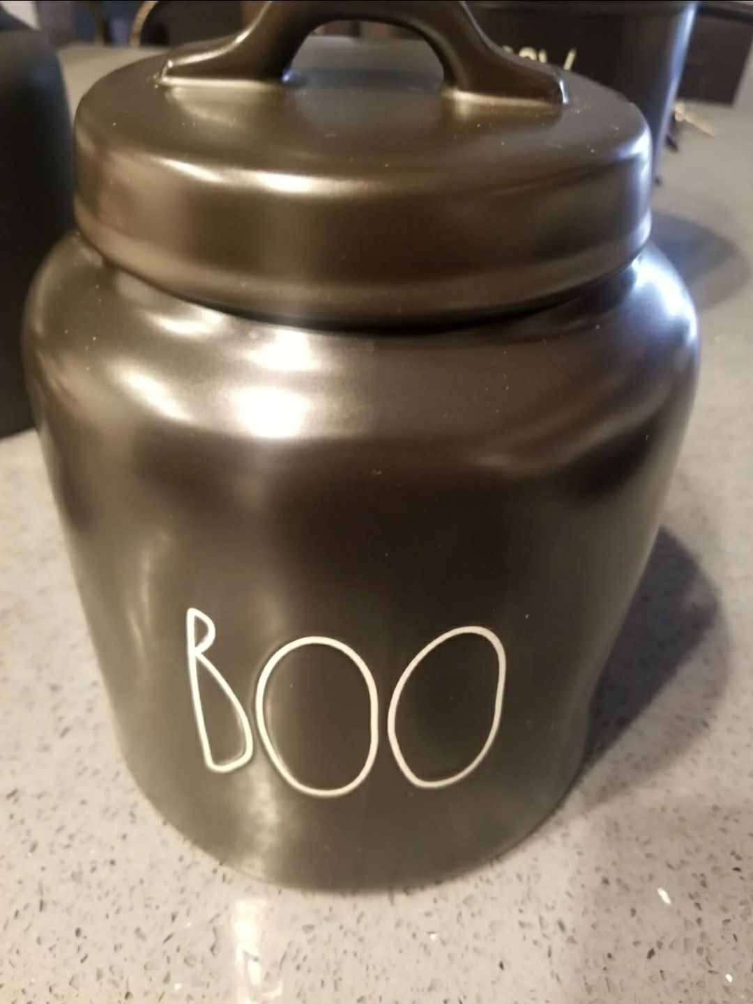 Rae Dunn Halloween BOO Black Canister