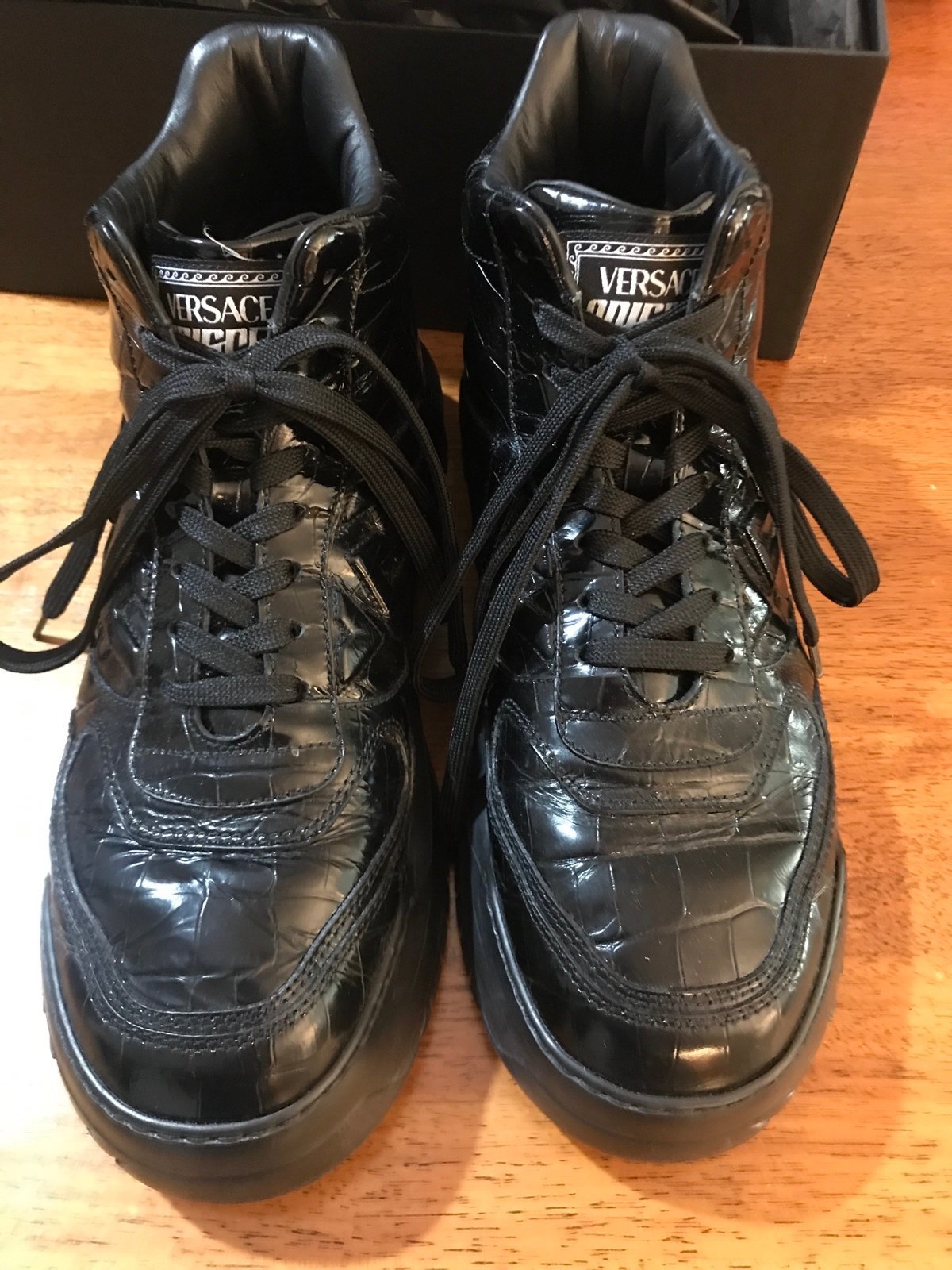 Versace Mens Sneakers size 11 (EU 44) Odisssea Croc Embossed High Top Sneakers