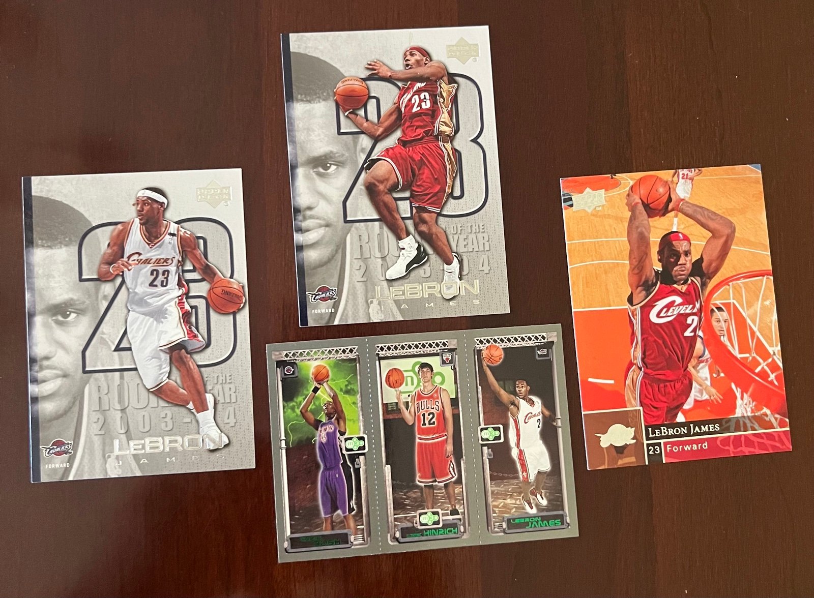 4- Lebron James Basketball Cards, 2004 Topps RC Matrix Card, Chris Bosh, Kirk Hi
