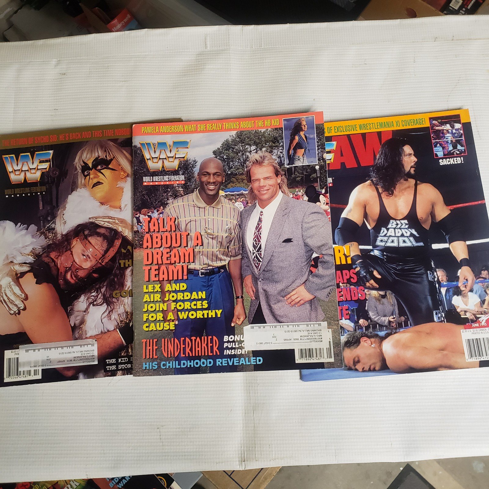 Vintage Lot Of 3 Wrestling Magazines-June 1995-Oct-1996-May 1995-Jordan-Clemens