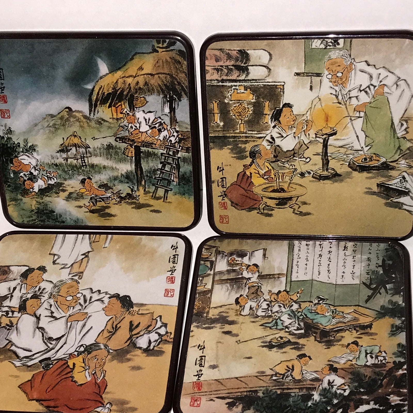 Genre Picture Coaster Set of 6 Piece Collection (made in Korea)