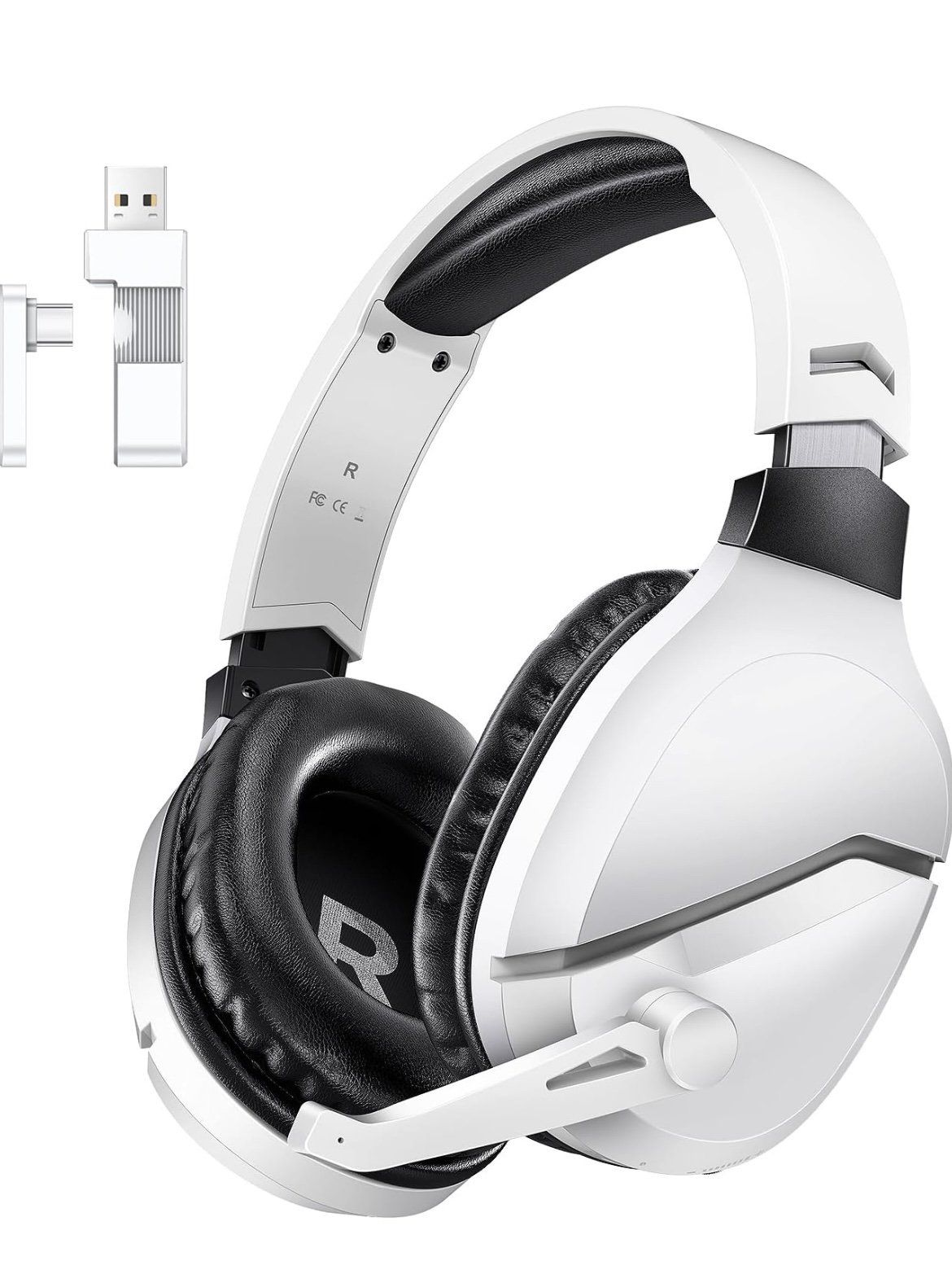 Wireless Gaming Headset with Noise Canceling Microphone for PS5, PC, PS4, 2.4G/B