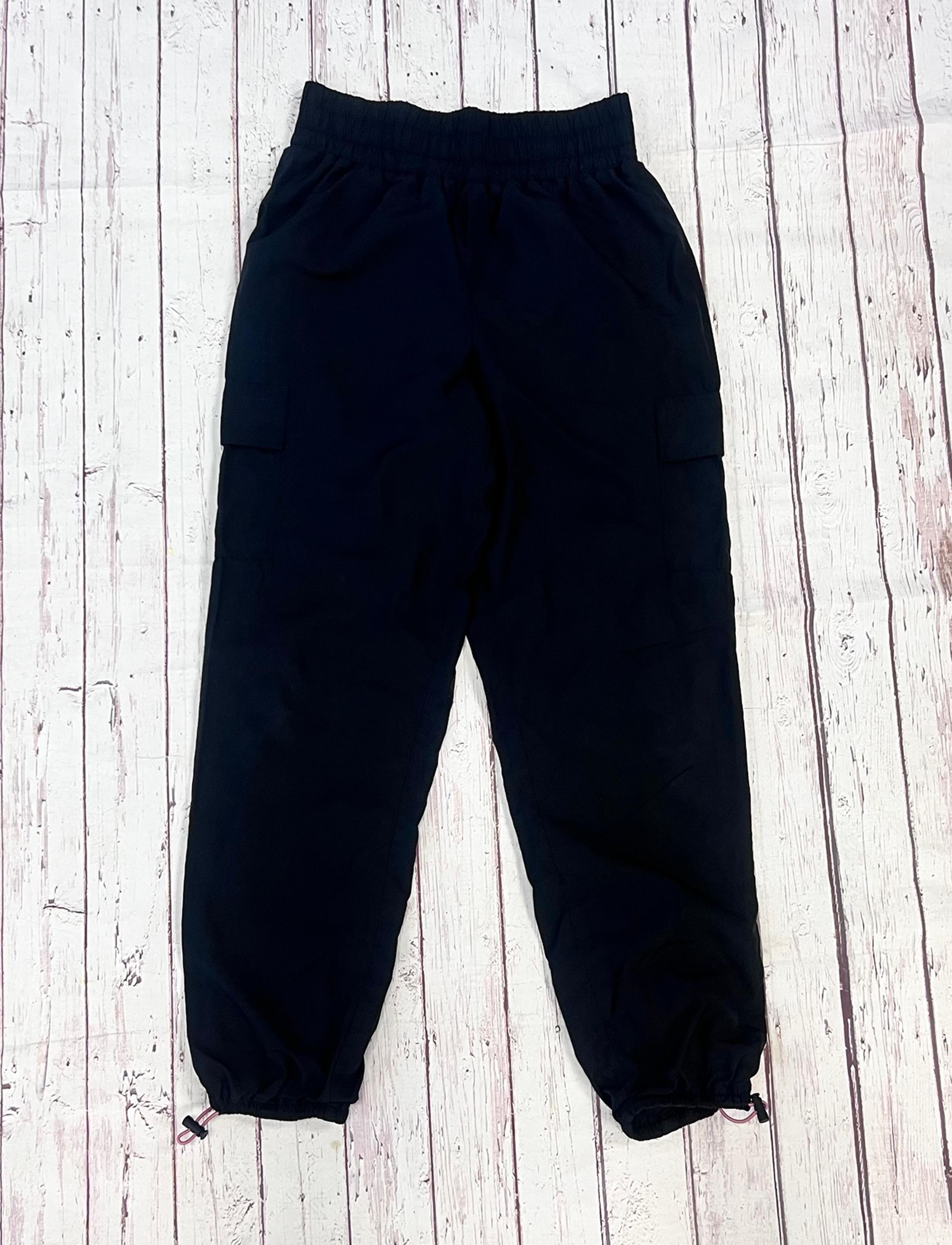 Women’s Black Jogger Cargo Side Pocket Pants Hollister Size XS Toggle Ankles