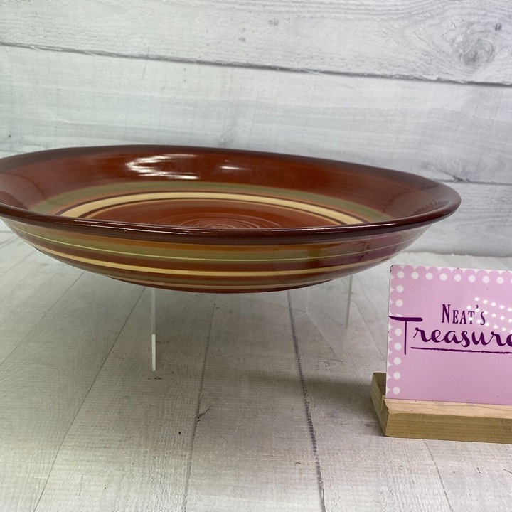 Raymond Waites Certified Intl RONDO Brown Rust Yellow 15 Pasta Serving Bowl