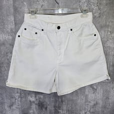 Vintage 90s Bill Blass Jeans Womens 26 Off White Denim Relaxed Mom Shorts