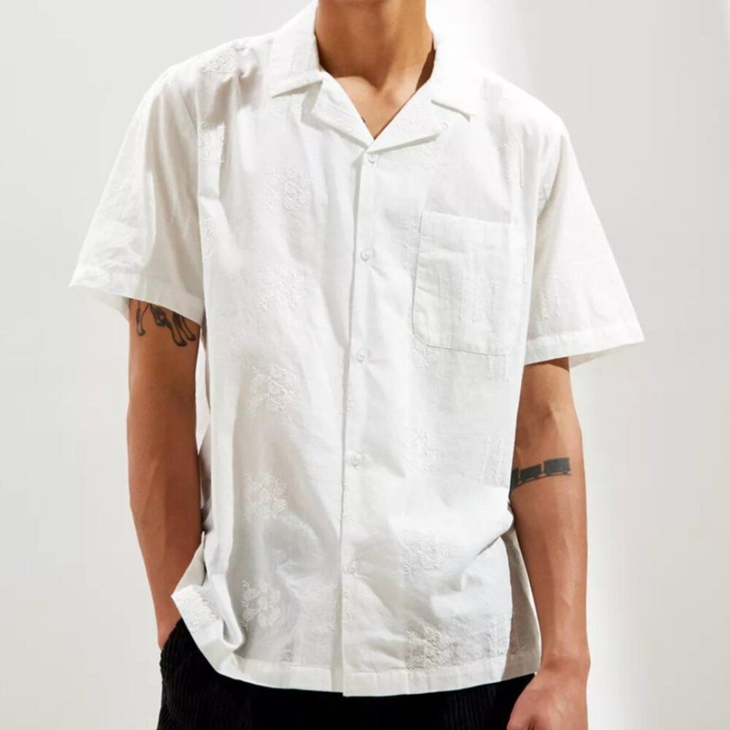 Urban Outfitters Shirt embroidered eyelet button down mens White (medium) party