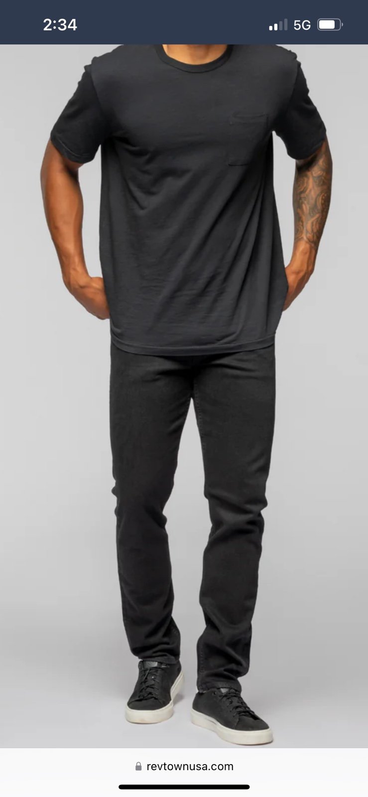 Revtown Black Jeans Tapered (slim fit) size 34x30