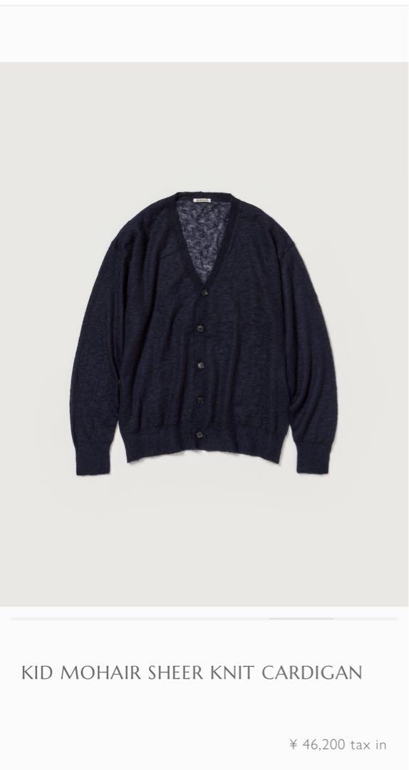 【AURALEE】 KID MOHAIR SHEER KNIT CARDIGAN
