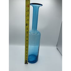Blue Glass Vase Otto Brauer, Holmegaard Gulvase, West Elm MCM 16” Kastrup