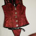 JACQUARD AND LEATHER CORSET