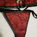 JACQUARD AND LEATHER CORSET