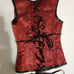 JACQUARD AND LEATHER CORSET