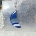 Necklace Crescent Moon Blue Banded Agate Clear Quartz Crystal Handcrafted