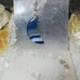 Necklace Crescent Moon Blue Banded Agate Clear Quartz Crystal Handcrafted