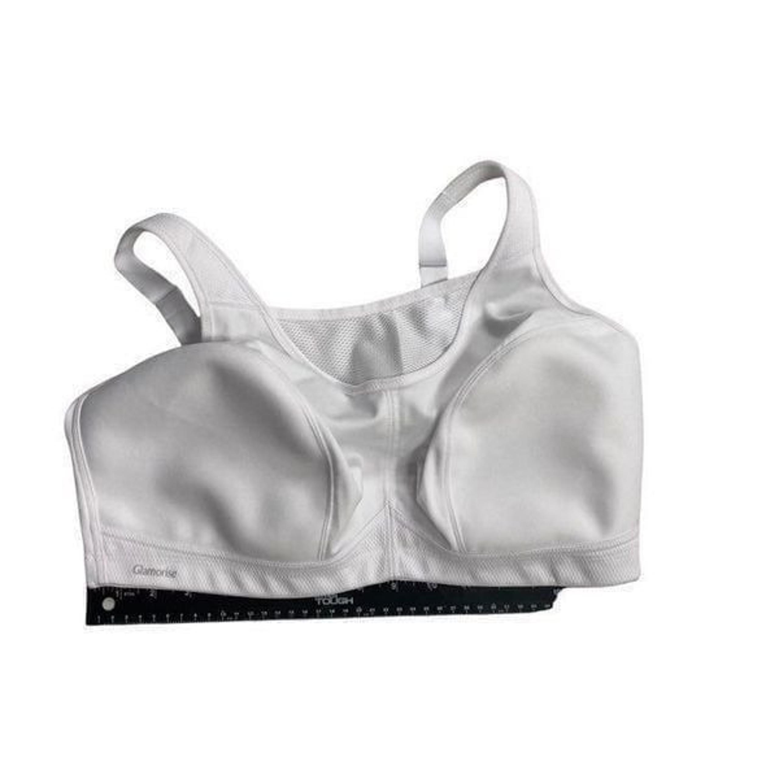 GLAMORISE, Women’s White Sports Bra, 42DD, adjustable straps,