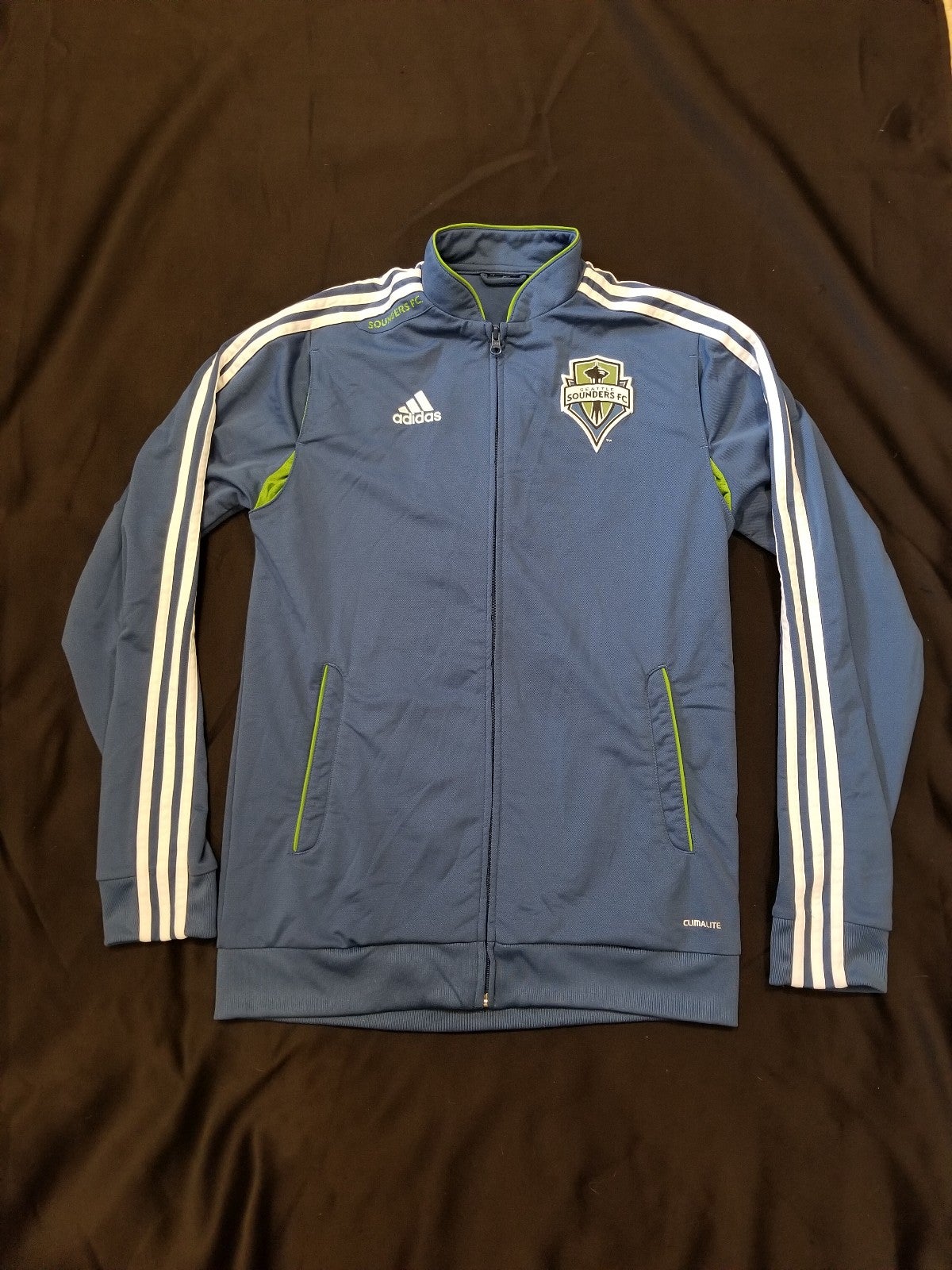 VTG ADIDAS Climalite SEATTLE SOUNDERS FC Training Zip Track Jacket Jersey Medium