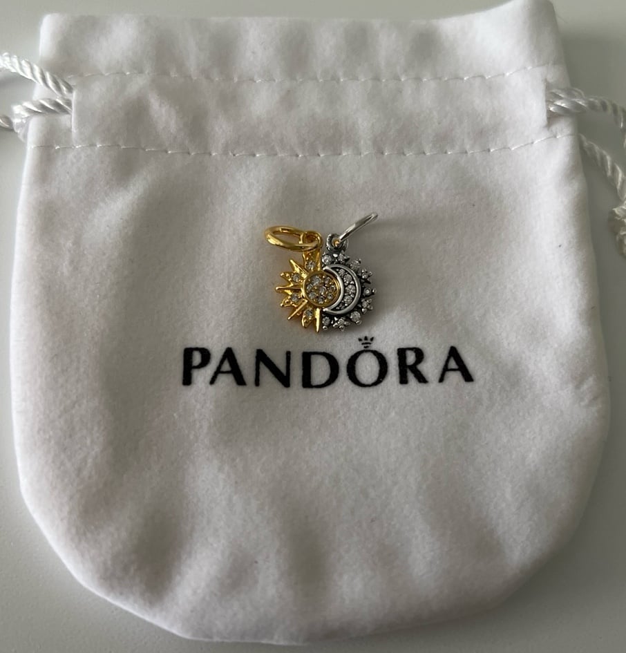 Pandora two tones sun  moon charm