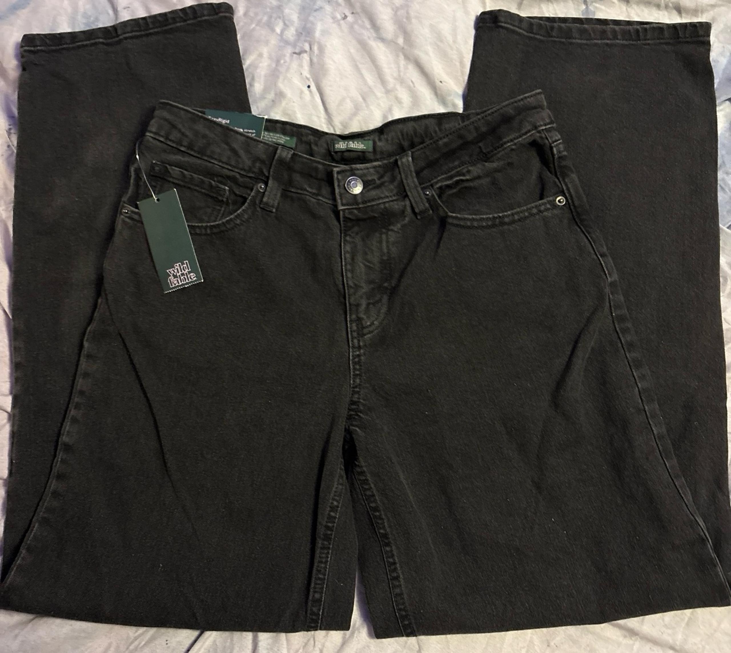 NEW Wild Fable Black Denim Mid Rise 90s Relaxed Straight Jeans, Size 4/31