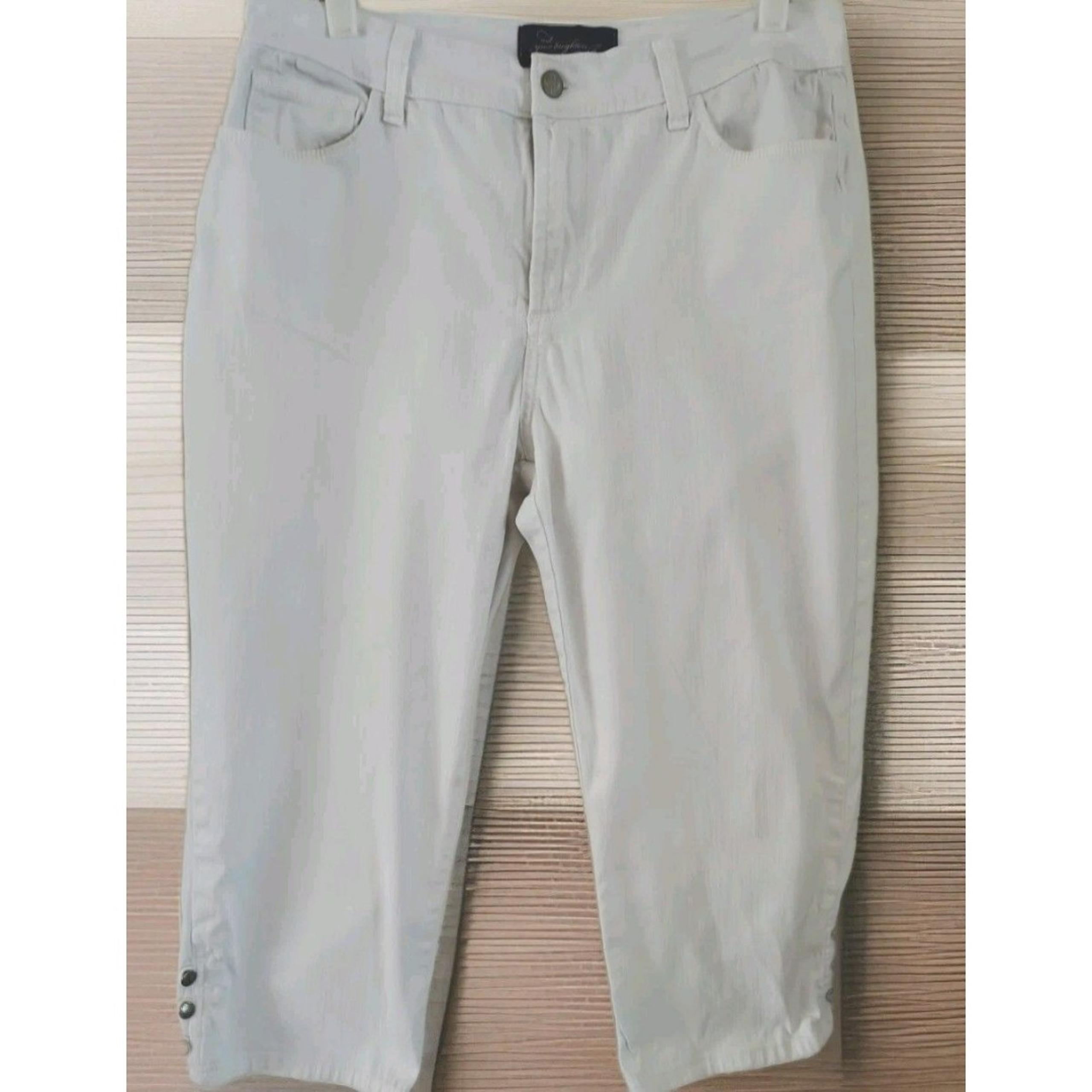 Not Your Daughter Jeans Size 12 White Lift/Tuck Cropped Button Leg Design