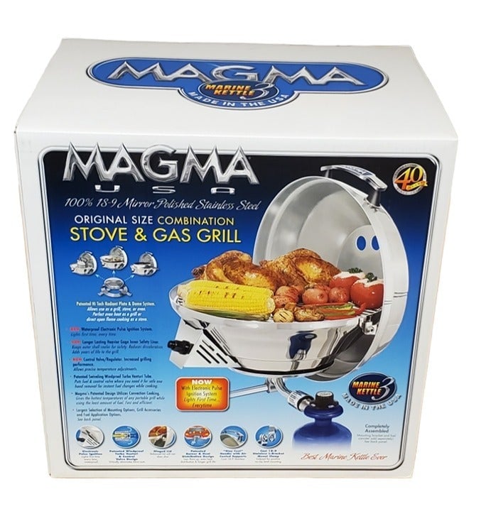 15 Magma Products, Marine Kettle 3, Combination Stove & Gas Grill, Propane Port