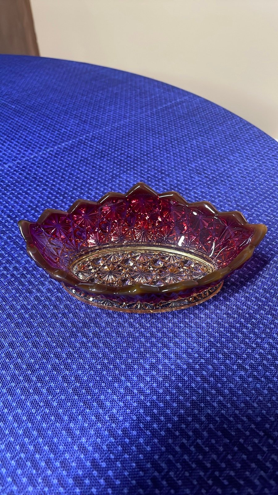 Amberina Mt. Washington Rare Glass Oval Candy Dish