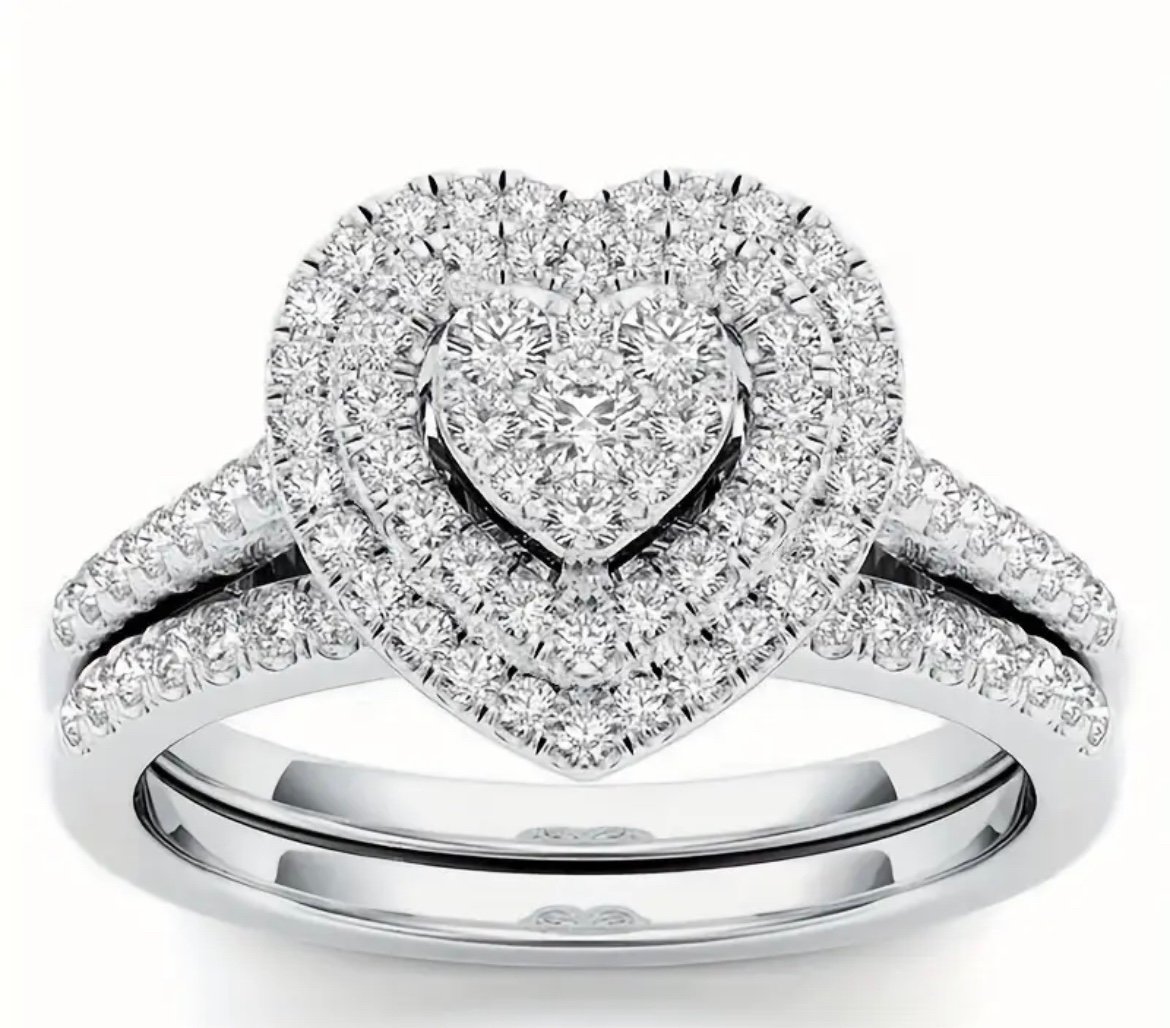 Heart shaped wedding band
