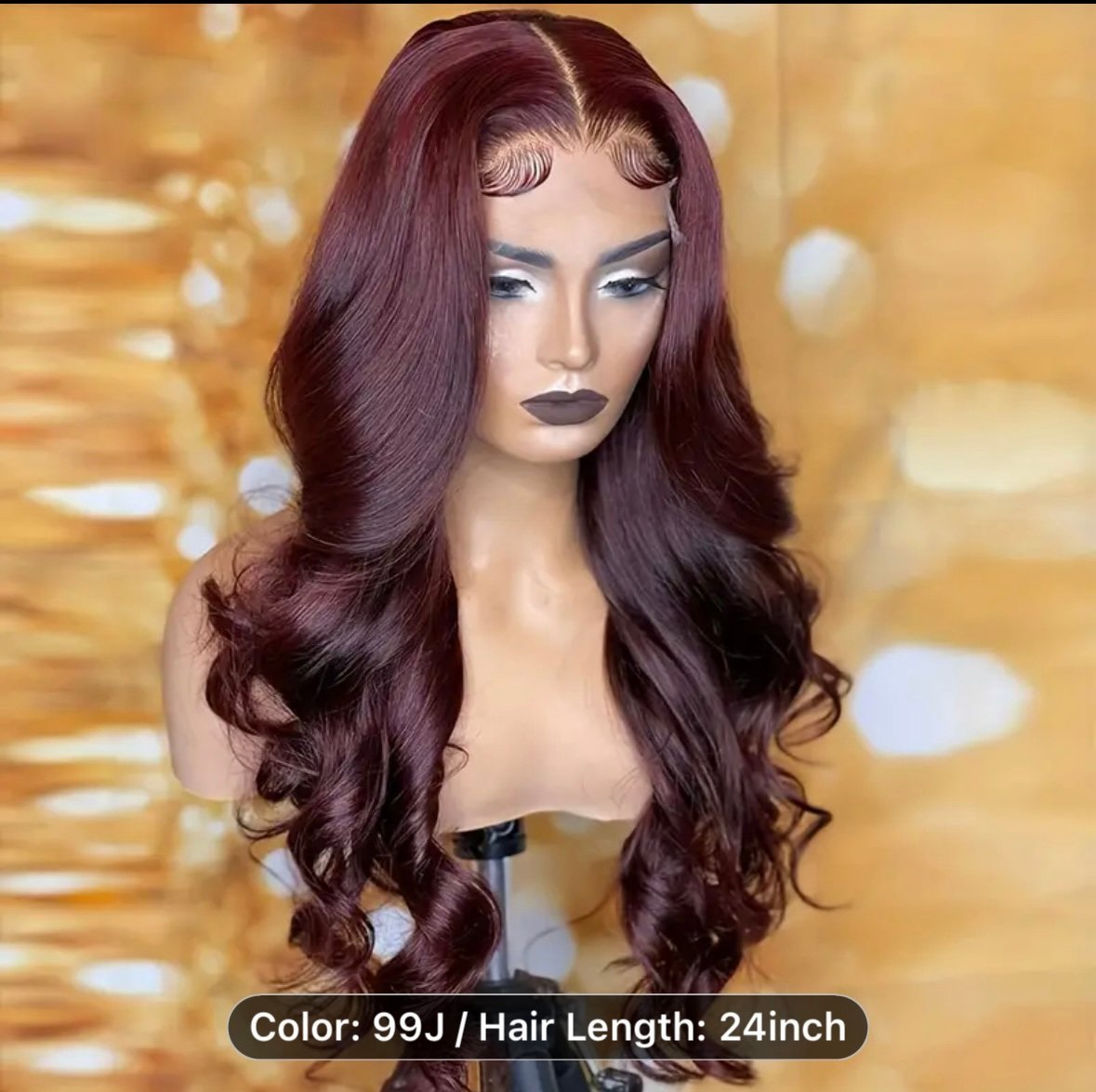 180% Density 13x4 Lace Front Wig 24 inch- Natural Curly Body Wave Synthetic Hair
