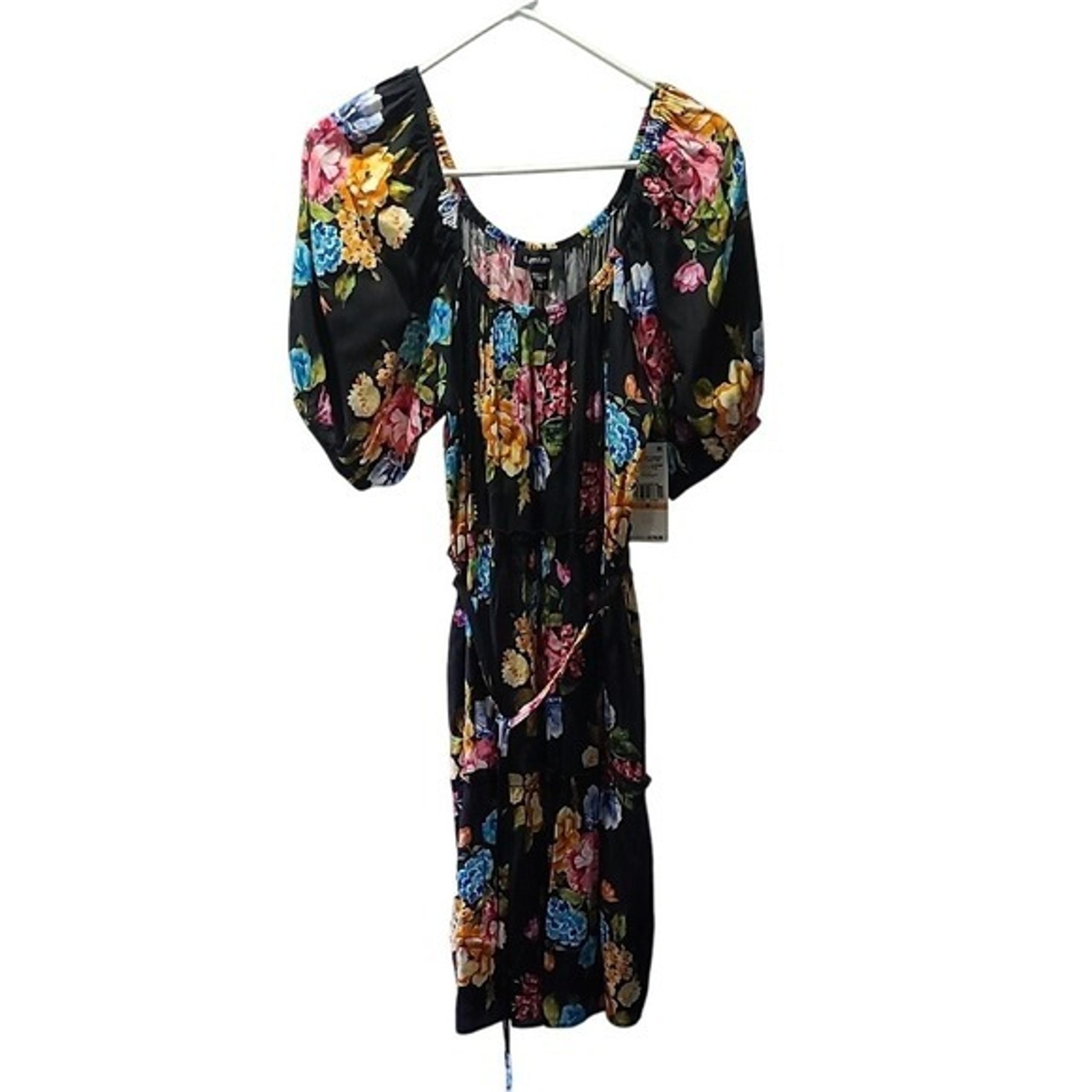 Karen Kane Floral Black Dress Women's S