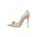 Sam Edelman DEELA Pointed Pump Heel Rhinestone Bow Cappuccino Tan Suede US 7.5 M