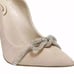 Sam Edelman DEELA Pointed Pump Heel Rhinestone Bow Cappuccino Tan Suede US 7.5 M