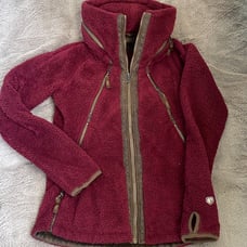 Kuhl Sherpa Jacket Womens XS Maroon with Stowaway Hood