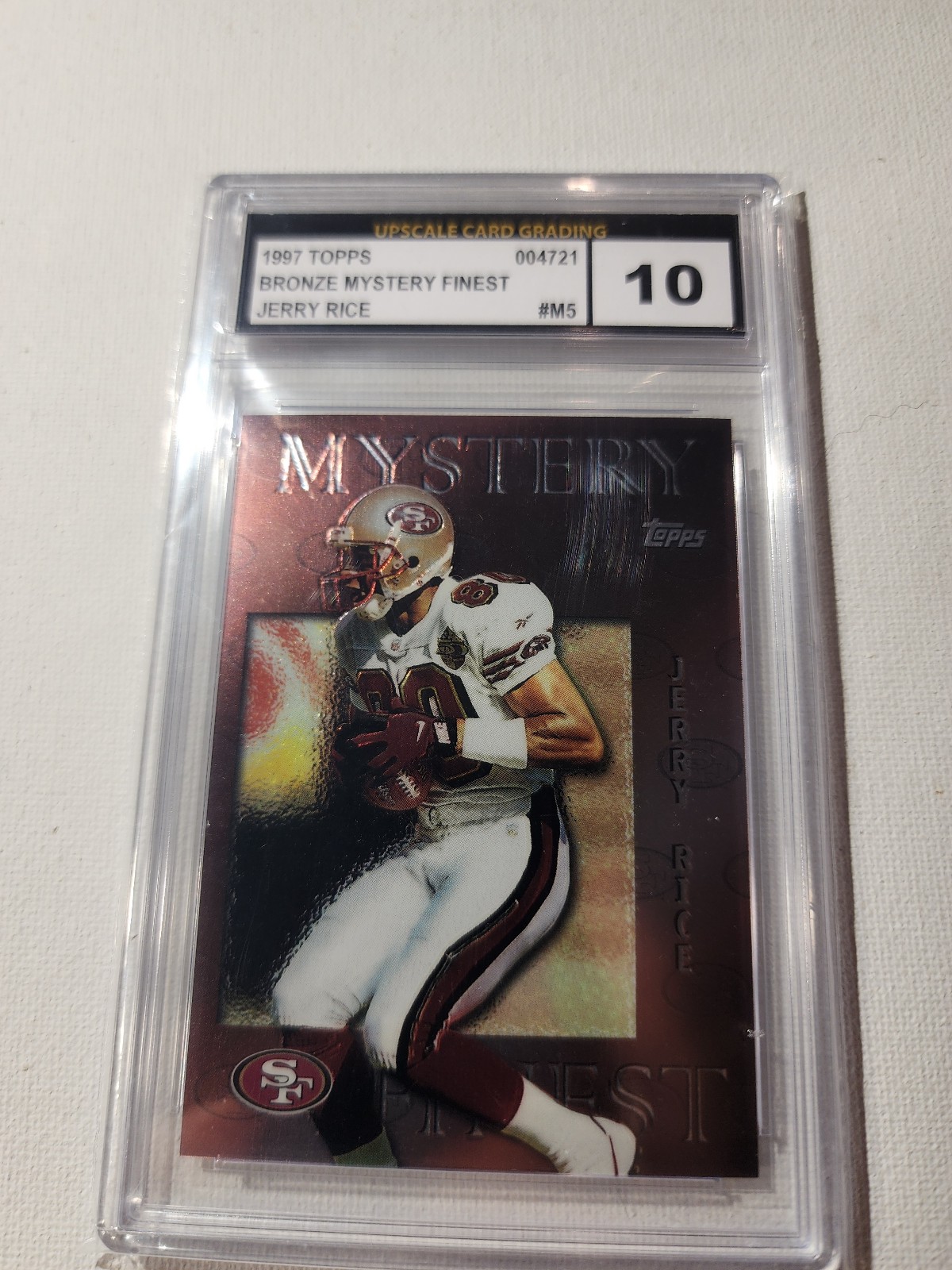 1997 TOPPS MYSTERY FINEST # M5 JERRY RICE BRONZE S.F. 49ERS UCG 10 GEM-MINT