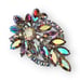 Weiss Aurora Borealis Rhinestone Flower Spray Brooch AB Navettes Vintage 2.75