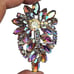 Weiss Aurora Borealis Rhinestone Flower Spray Brooch AB Navettes Vintage 2.75