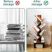 NEW 6 Shelf Retro Floor Standing Bookcase, Tall Wood Book Storage Rack