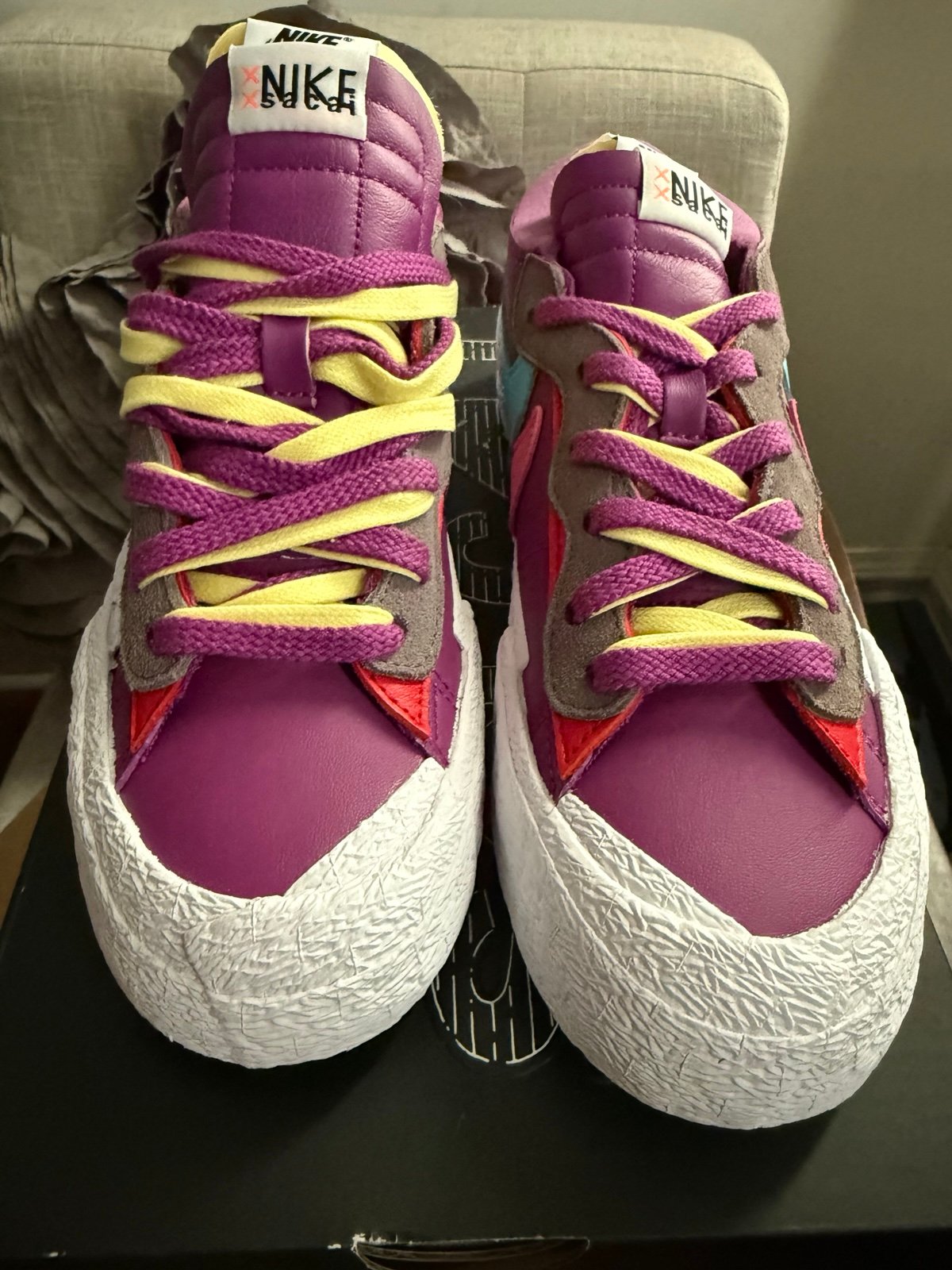 NEW Nike sacai x KAWS Blazer Low Purple Dusk Size 7.5