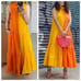 Christopher John Rogers Target Ruffle Two-Tone Tiered XXS ORANGE Yellow Dress