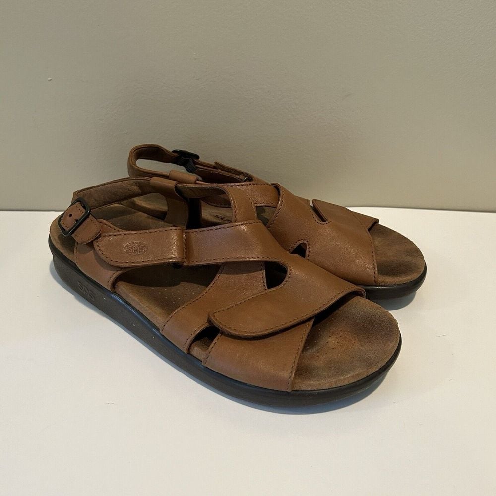 SAS Women's Huggy Caramel Sandal Sz 9M