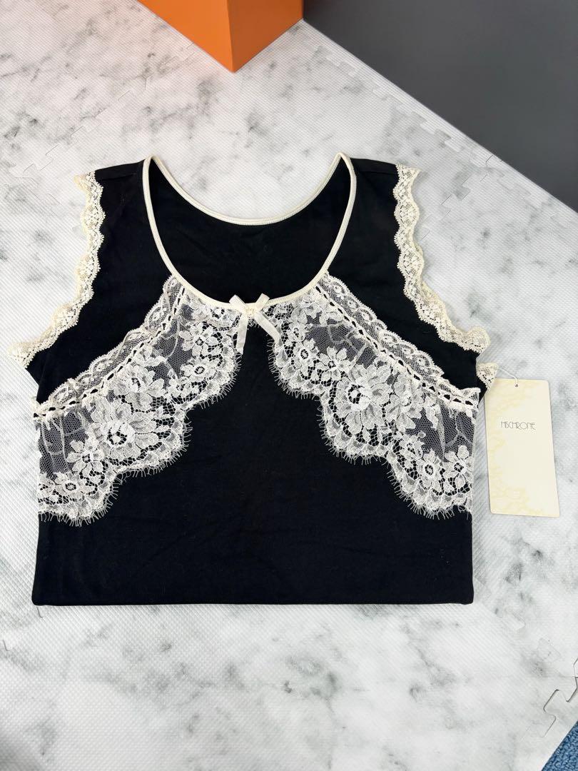 Brand New! Hischrone Saera Lace Black Camisole