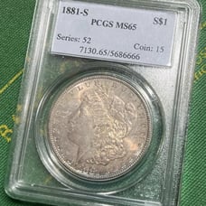 US Mint 1881-S Morgan Silver Dollar PCGS MS-65 BU Luster & Nice Toning