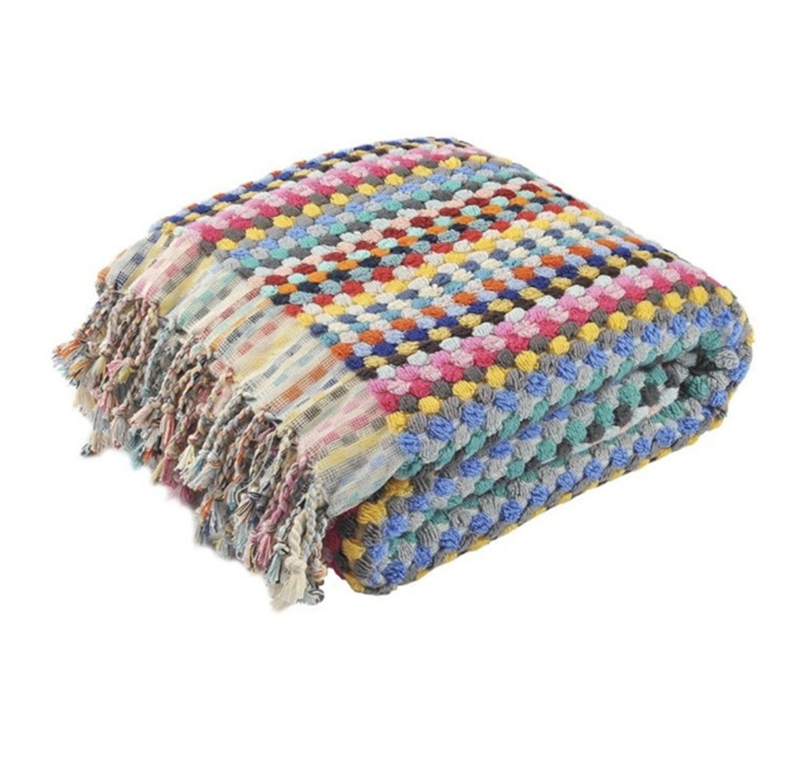 Large Gummo Pom Pom Turkish Cotton Rainbow Bath Beach Terry Towel