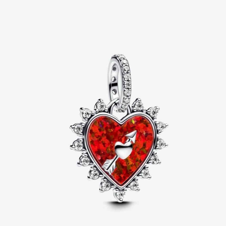 Pandora Spinnable Arrow Heart Dangle Charm
